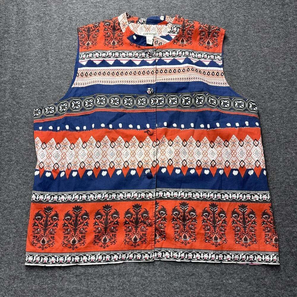 Orvis Vintage Multi-Color Button‎ Front Vest